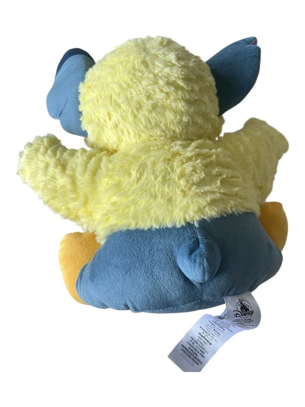 Disney Blue Stitch Plush in Yellow Chick Outfit with Purple Ears